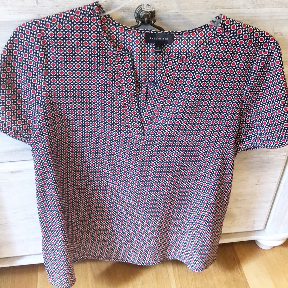 Red, white and blue top